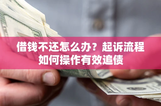 济南借钱不还怎么办？起诉流程如何操作有效追债
